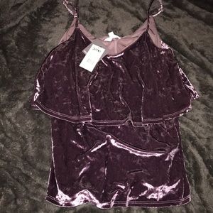 Purple velvet top